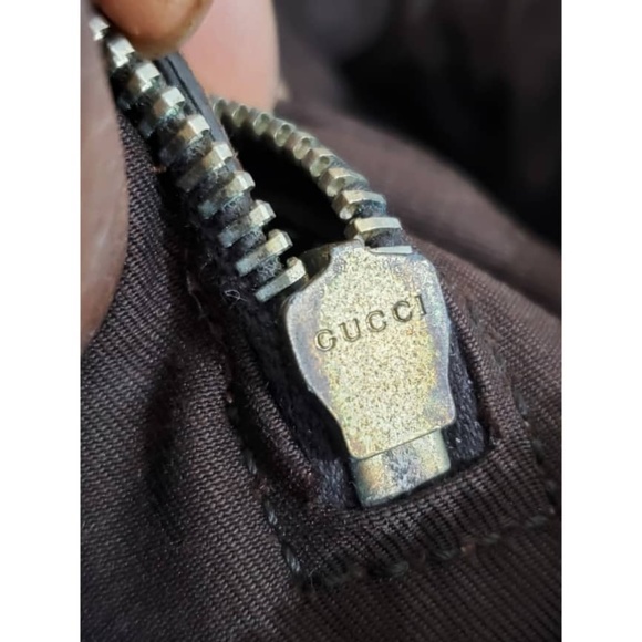 Authentic GUCCI Beige/Brown GG Canvas Charmy Boston Bag - Picture 10 of 11